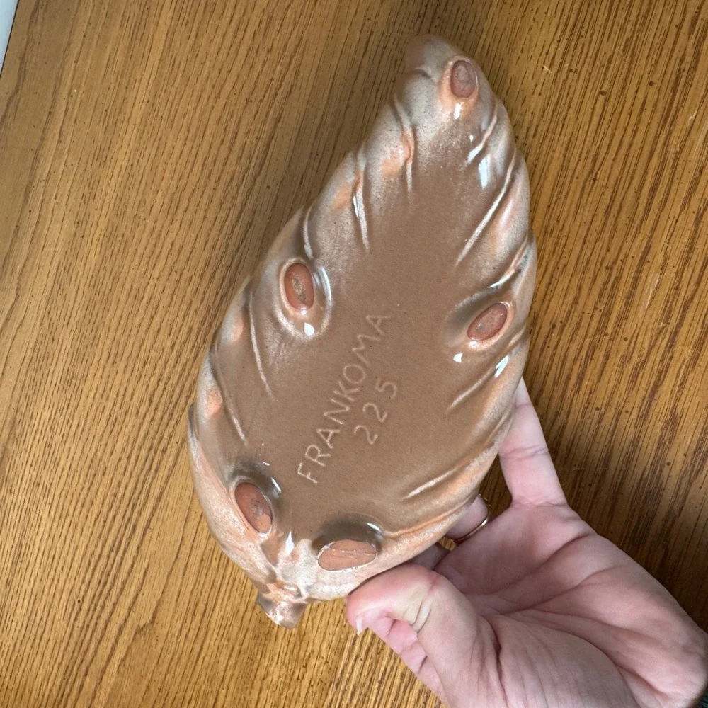 FRANKOMA 225 Leaf Candy Serving Trinket Ceramic‎ Brown Beige Vintage MCM